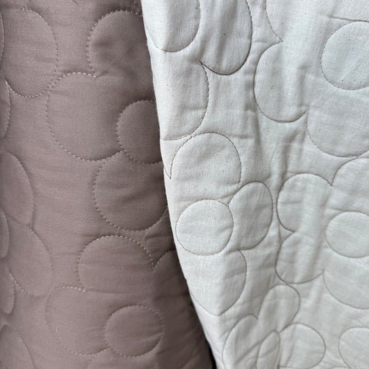 Floral Stitch Quilted - Japanese Import - Taupe