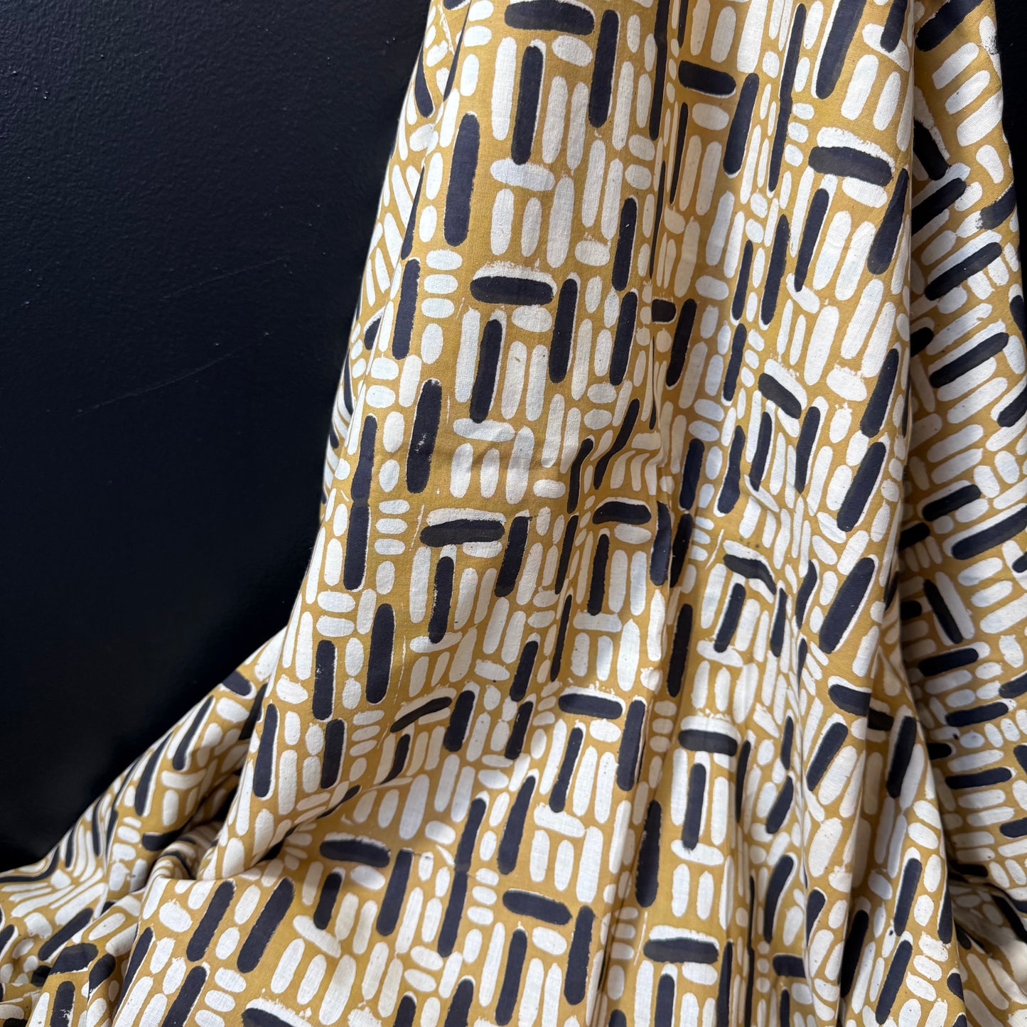 Stone Path Ochre - Bagru Indian Cotton Block Print