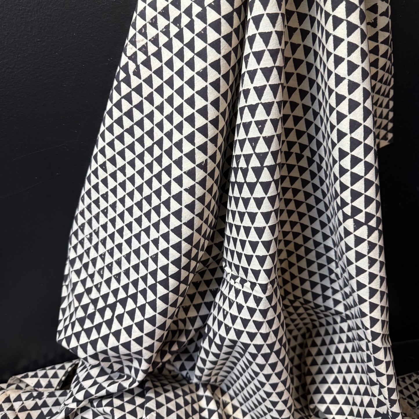 Echo Peaks Black  - Bagru Indian Cotton Block Print