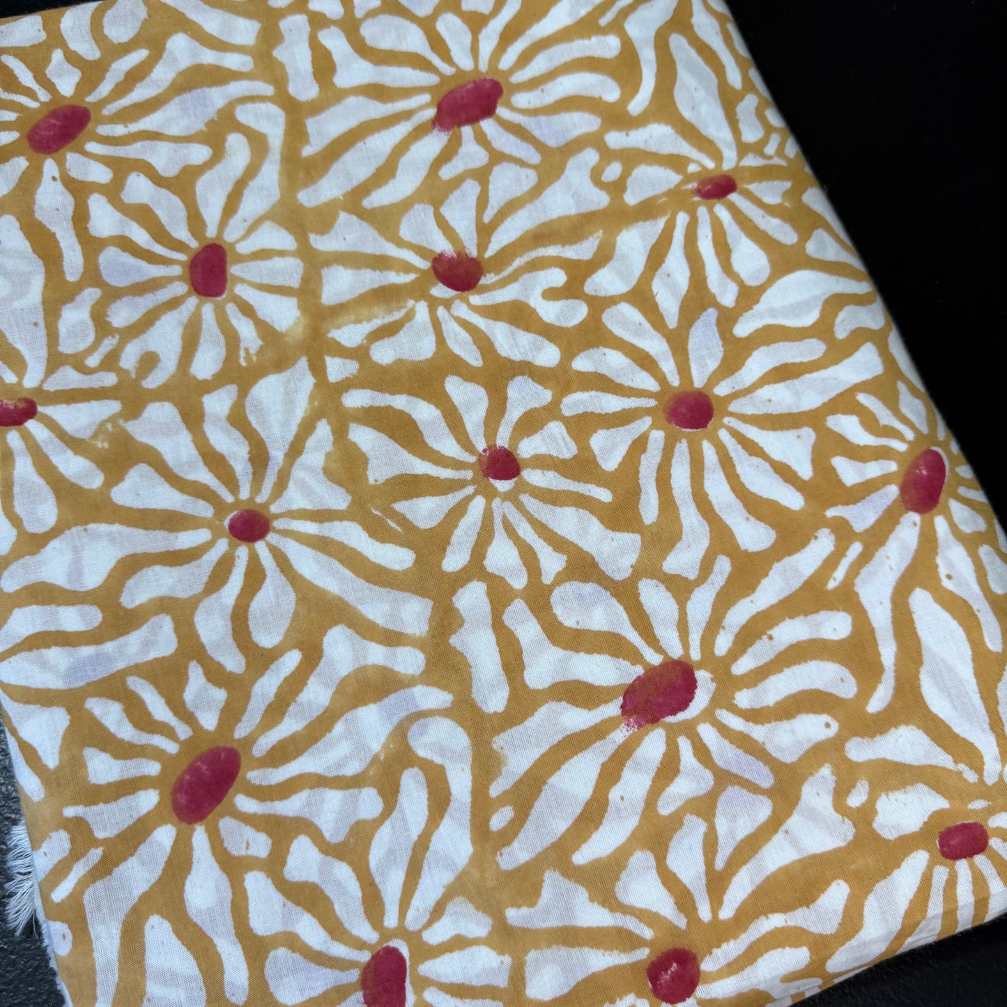 Daisy Whirl - Bagru Indian Cotton Block Print