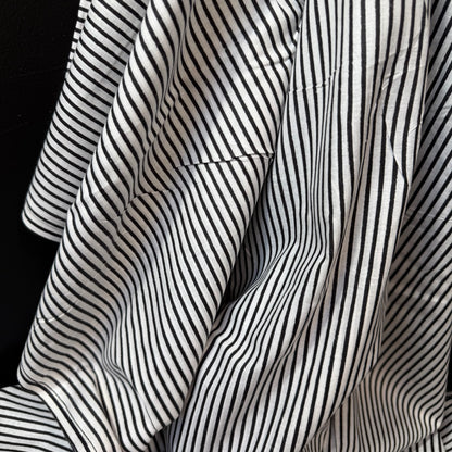 Parallel Lines Black  - Bagru Indian Cotton Screen Print