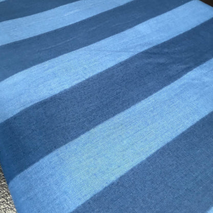 Bold Lines Navy/Denim - Bagru Indian Cotton Screen Print