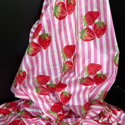 Berry Fresh Pink  - Bagru Indian Cotton Screen Print