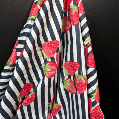 Berry Fresh Deepest Navy - Bagru Indian Cotton Screen Print