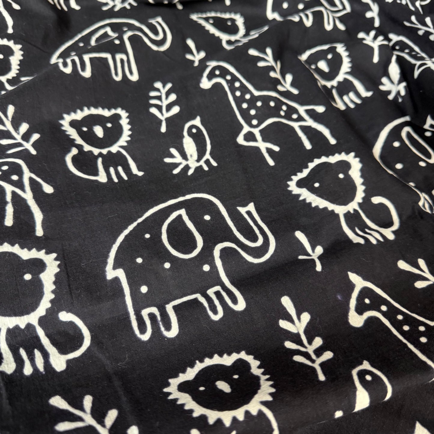 Jungle Doodles - Bagru Indian Cotton Screen Print