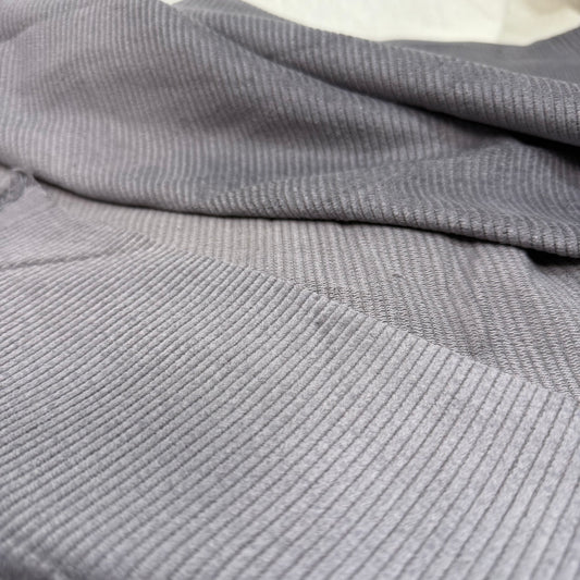 Organic Cotton 8 Wale Corduroy - Steel Grey
