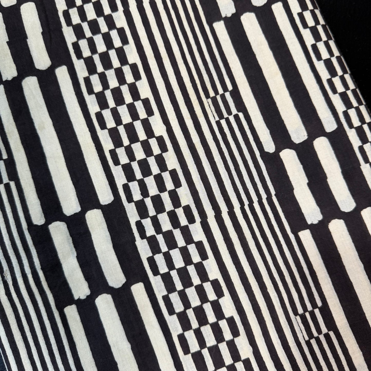 Harvest Lines Onyx - Bagru Indian Cotton Block Print