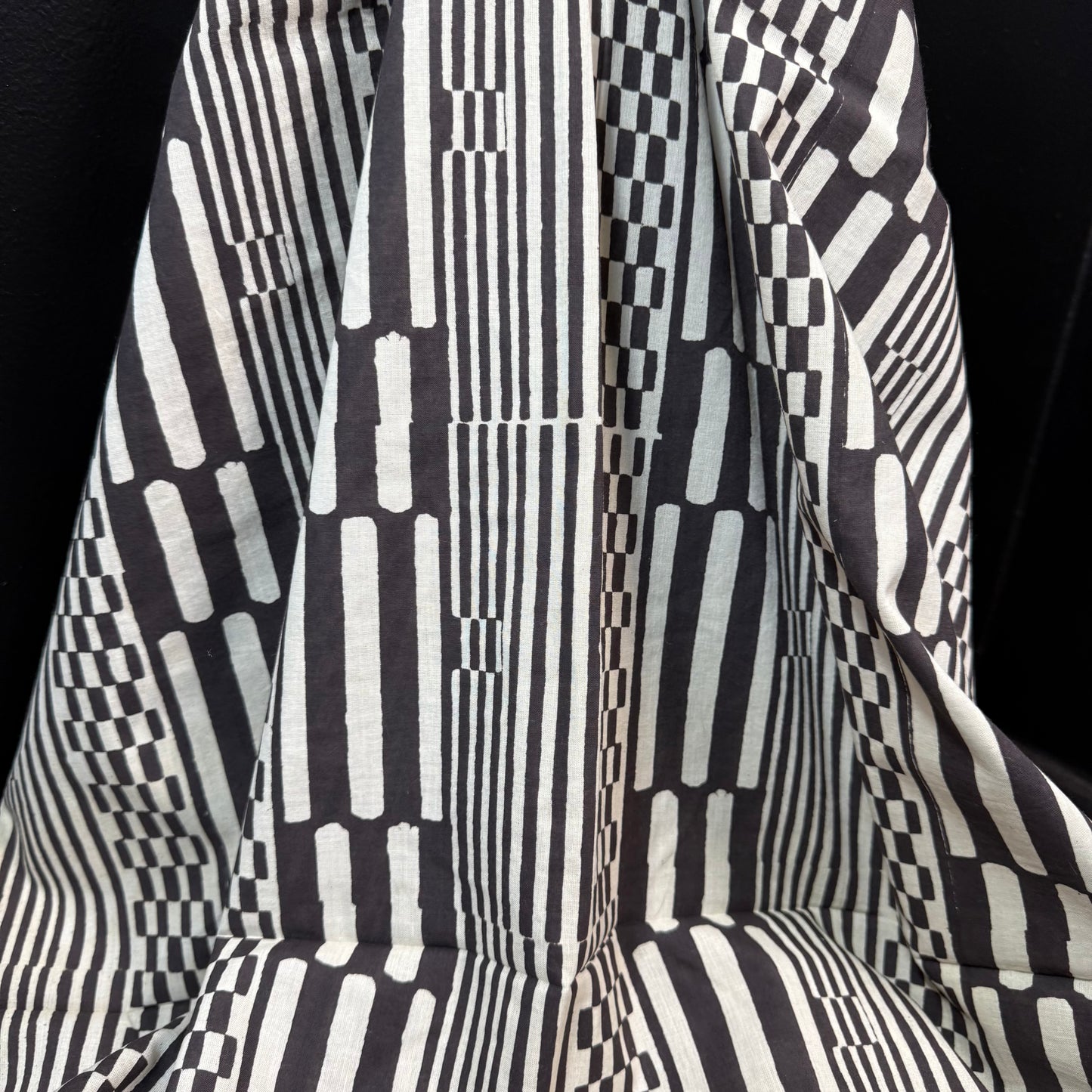 Harvest Lines Onyx - Bagru Indian Cotton Block Print