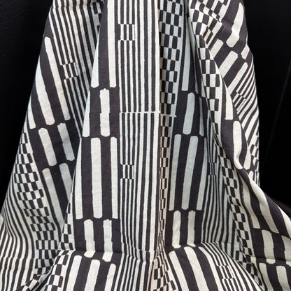 Harvest Lines Onyx - Bagru Indian Cotton Block Print