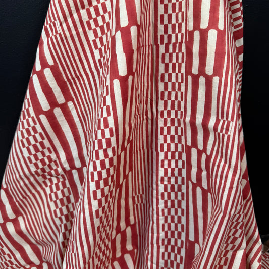 Harvest Lines Terra - Bagru Indian Cotton Block Print