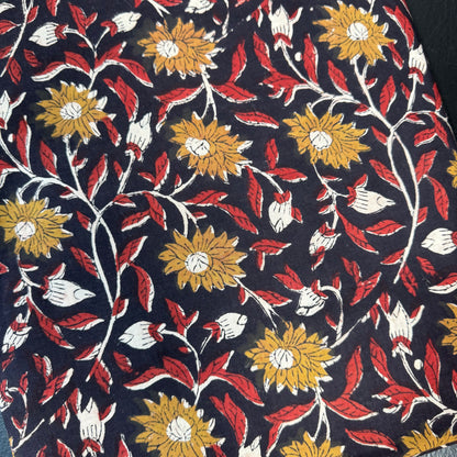 Rustic Sunburst - Bagru Indian Cotton Block Print