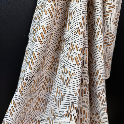 Golden Maze - Bagru Indian Cotton Block Print