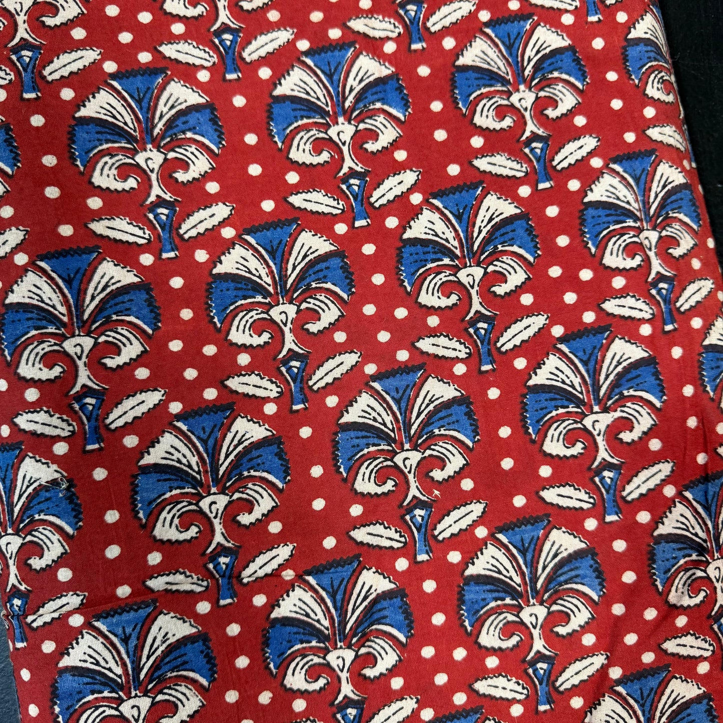 Blue Blossom Dot - Bagru Indian Cotton Block Print