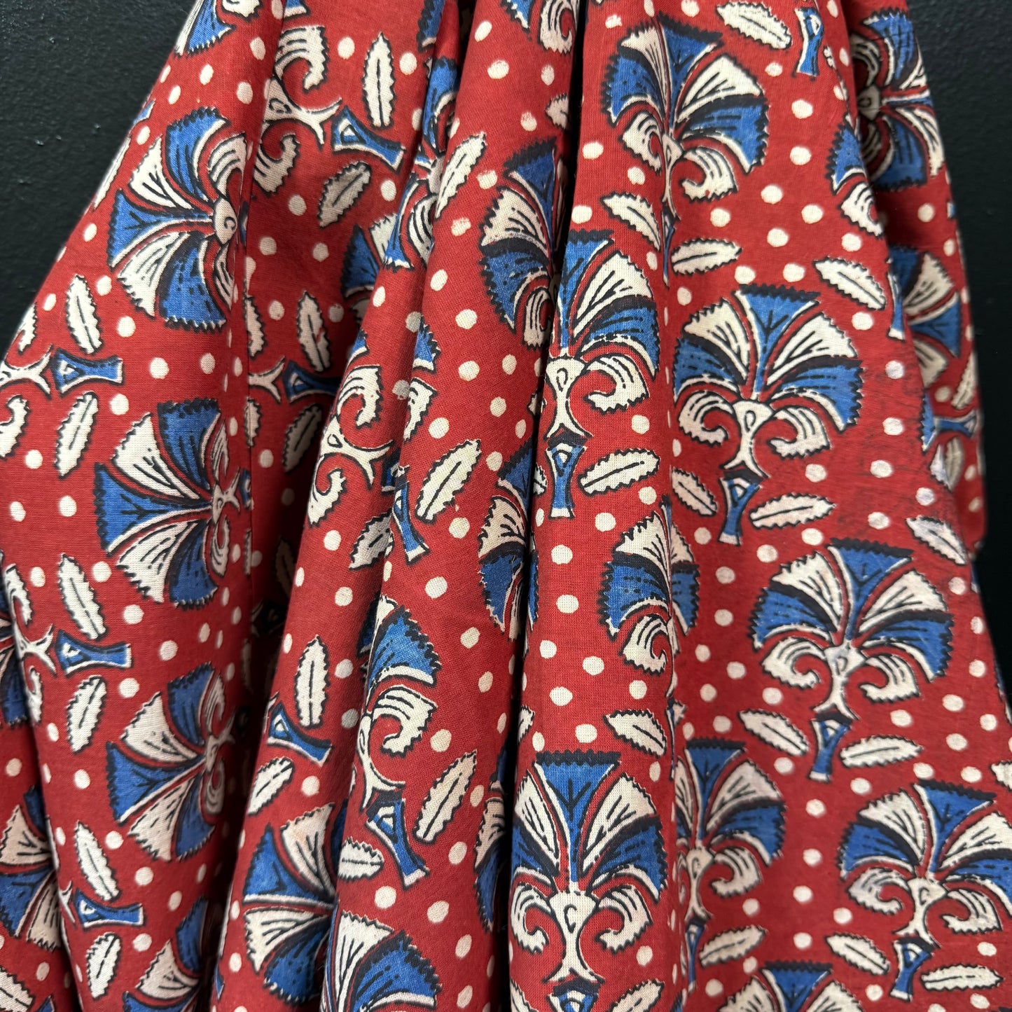 Blue Blossom Dot - Bagru Indian Cotton Block Print