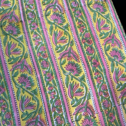 Petal Path PInk - Bagru Indian Cotton Block Print