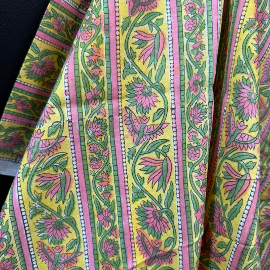 Petal Path PInk - Bagru Indian Cotton Block Print