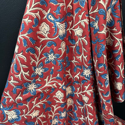 Rust Red Flora - Bagru Indian Cotton Block Print