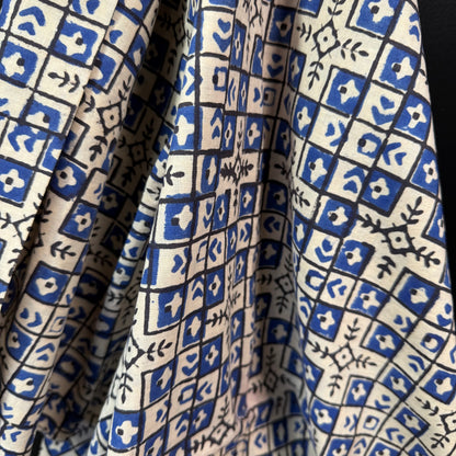 Indigo Mosaic - Bagru Indian Cotton Block Print