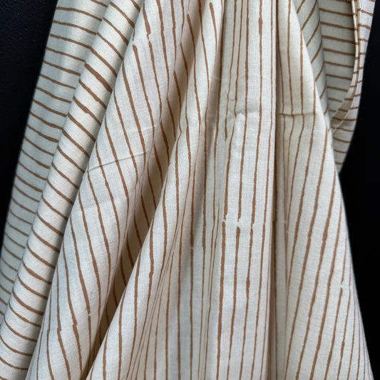 Cumin Stripe - Bagru Indian Cotton Block Print