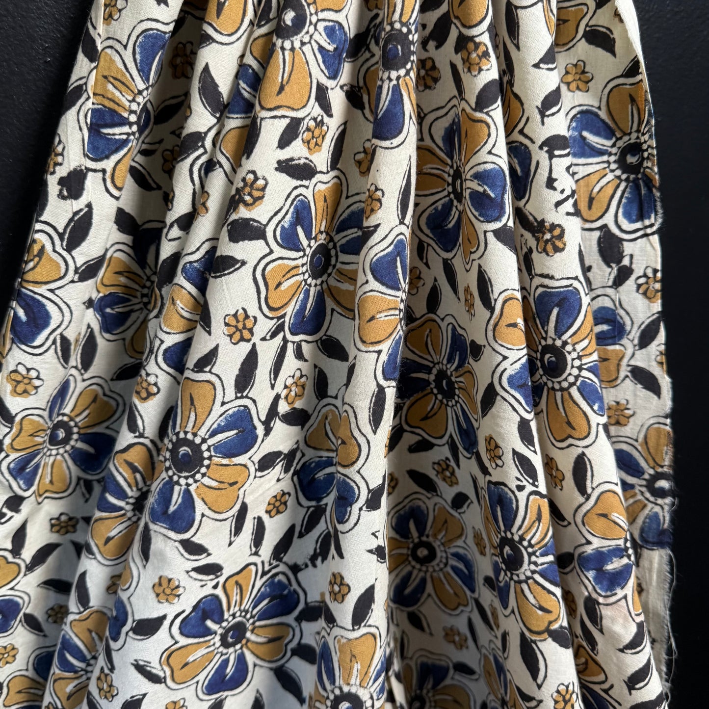 Petals Indigo - Bagru Indian Cotton Block Print