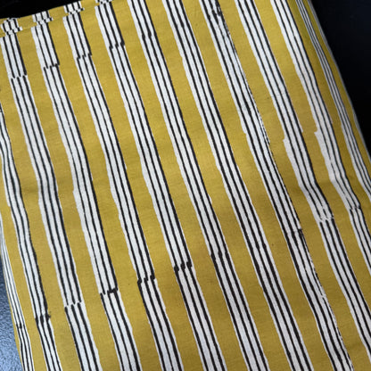 Mustard Rhythm - Bagru Indian Cotton Block Print