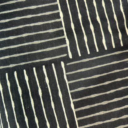 Modern Weave Black - Bagru Indian Cotton Block Print