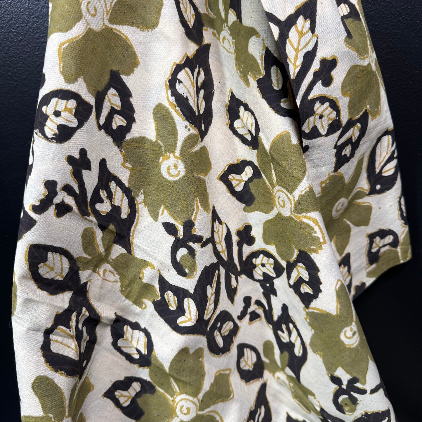 Olive Bloom - Bagru Indian Cotton Block Print