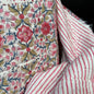 Pink Stripe + Ranis Rose - Quilted Bagru Indian Cotton Block Print (Reversible)