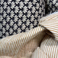Midnight Fan + Cumin Strip - Quilted Bagru Indian Cotton Block Print (Reversible)