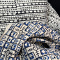 Indigo Mosaic + Ebony Echo - Quilted Bagru Indian Cotton Block Print (Reversible)