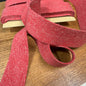 38mm Linen Blend Marble Webbing - Japanese Import - Red (sold per meter)
