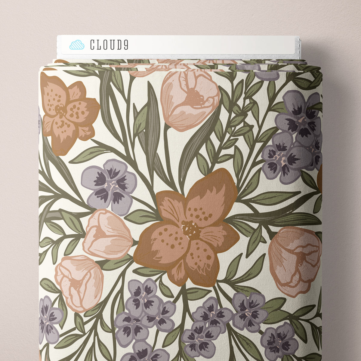 Hothouse Bouquet - Ivory - Lisee Ree Designs - Midwinter Memories - Cloud 9 Fabrics - Organic Cotton Poplin