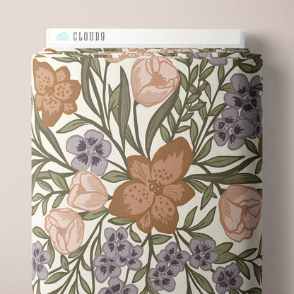 Hothouse Bouquet - Ivory - Lisee Ree Designs - Midwinter Memories - Cloud 9 Fabrics - Organic Cotton Poplin