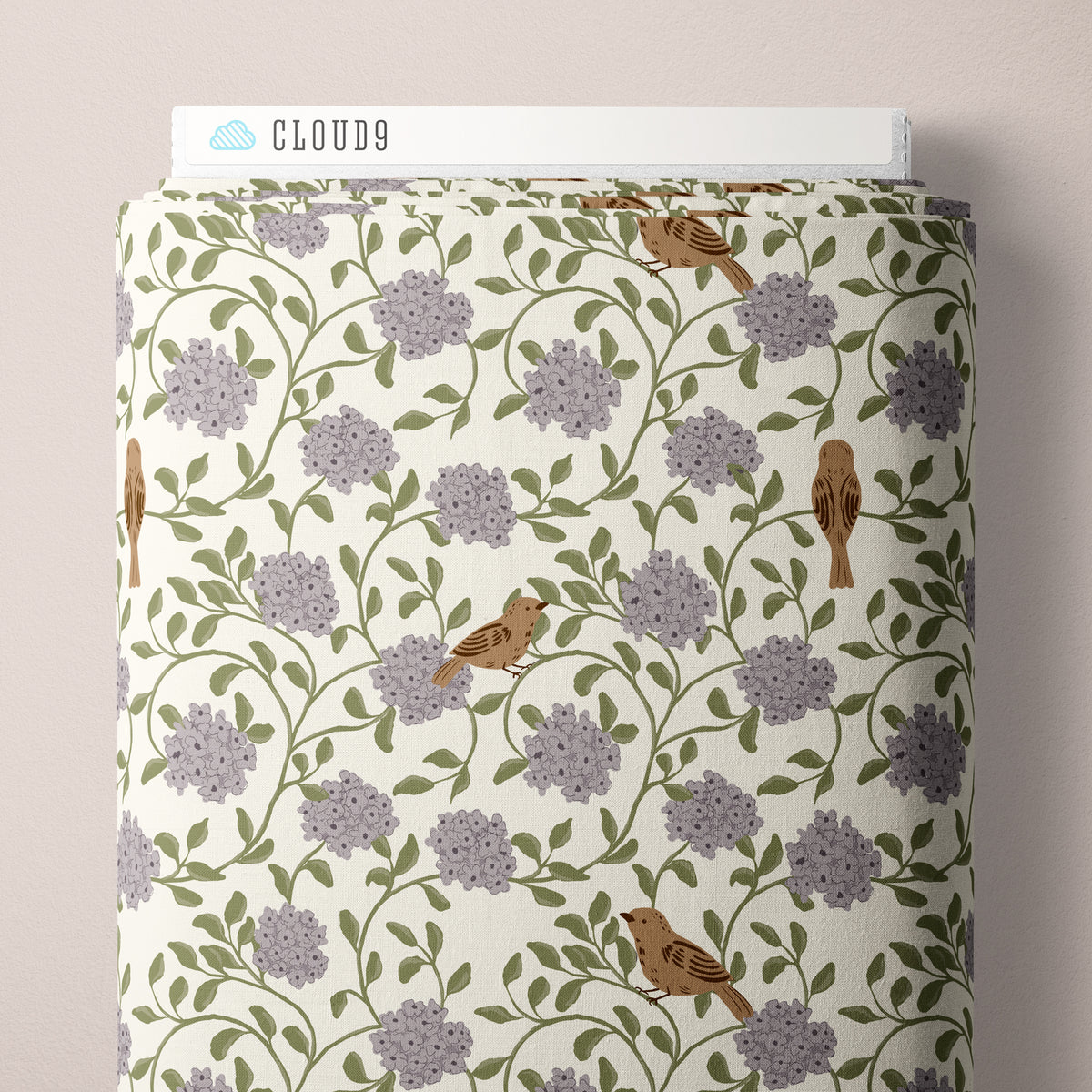 Birdsong - Ivory - Lisee Ree Designs - Midwinter Memories - Cloud 9 Fabrics - Organic Cotton Poplin