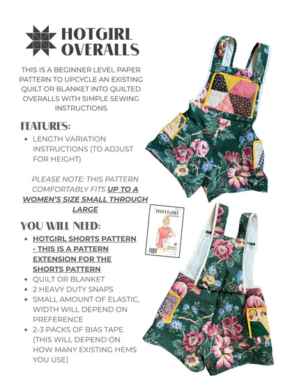 Overalls (Extension) - Paper Pattern - Hot Girl Quilting