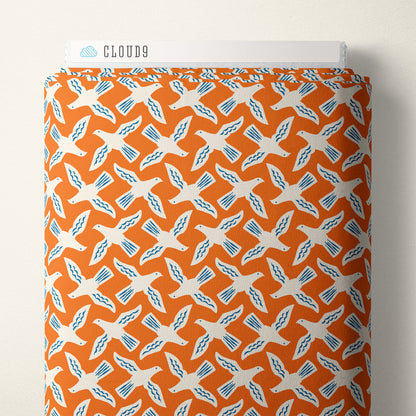 Flock - Orange - Orchard Deco - Ariana Martin - Cloud 9 Fabrics - Poplin