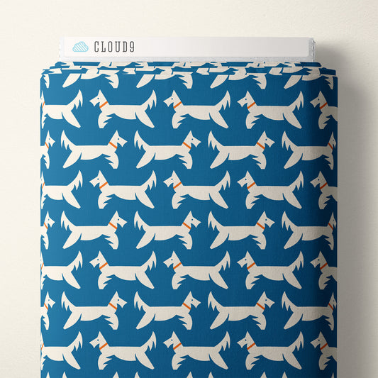 A Dog's Life - Navy - Orchard Deco - Ariana Martin - Cloud 9 Fabrics - Poplin