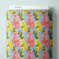 Hollyhocks In Harmony - Blue - Paint-By-Number Garden Party - Elle Crée - Cloud 9 Fabrics - Poplin