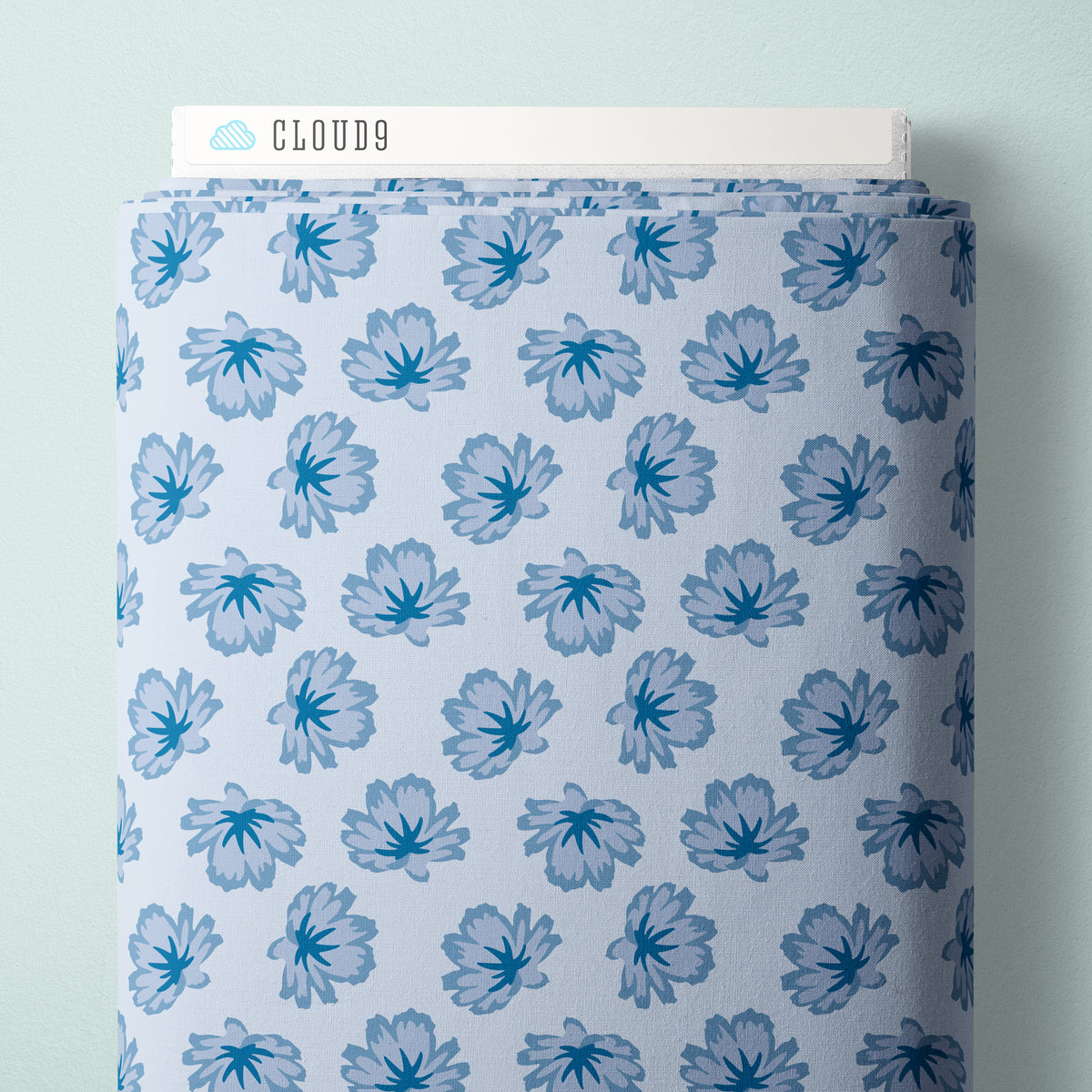 Chicory Charmers - Blue - Paint-By-Number Garden Party - Elle Crée - Cloud 9 Fabrics - Poplin