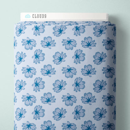 Chicory Charmers - Blue - Paint-By-Number Garden Party - Elle Crée - Cloud 9 Fabrics - Poplin