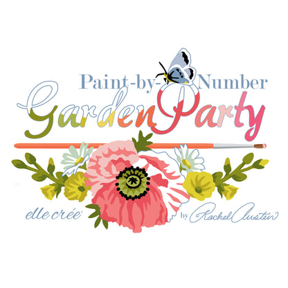 Fêtes Des Fleurs - Turquoise - Paint-By-Number Garden Party - Elle Crée - Cloud 9 Fabrics - Poplin