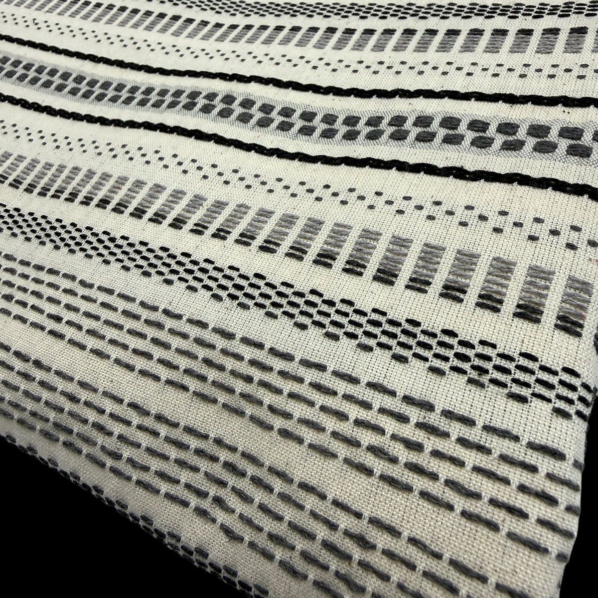 Cotton Woven Threadline Collection - Natural/Black/Grey - 230 GSM
