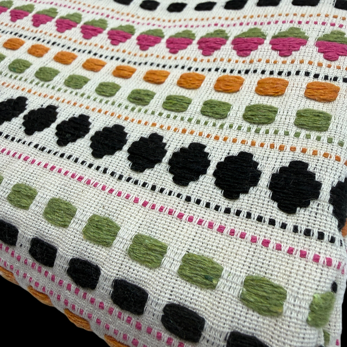 Cotton Woven Mosaic Collection - Natural/Black/Burnt Orange/Fuschia/Dusty Green - 370 GSM