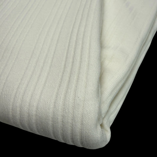 Serene Stripes Organic Cotton Pointelle - Winter White