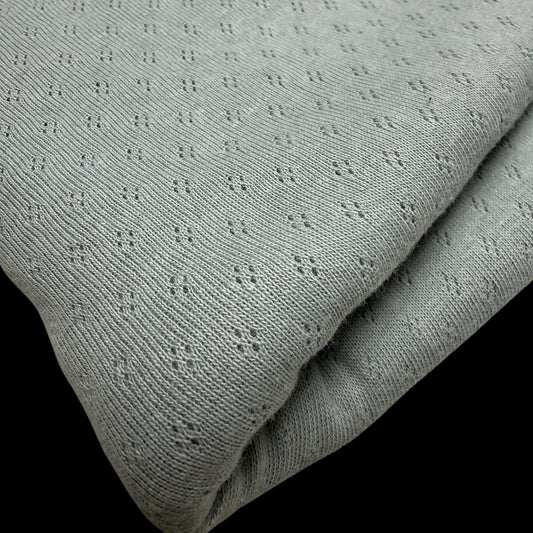 Delicate Diamonds Organic Cotton Pointelle - Light Dusty Blue