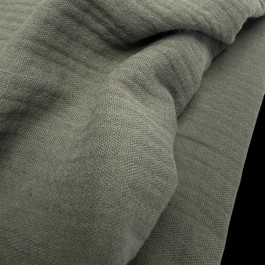 Organic Cotton Double Gauze - 120 GSM - Army Green