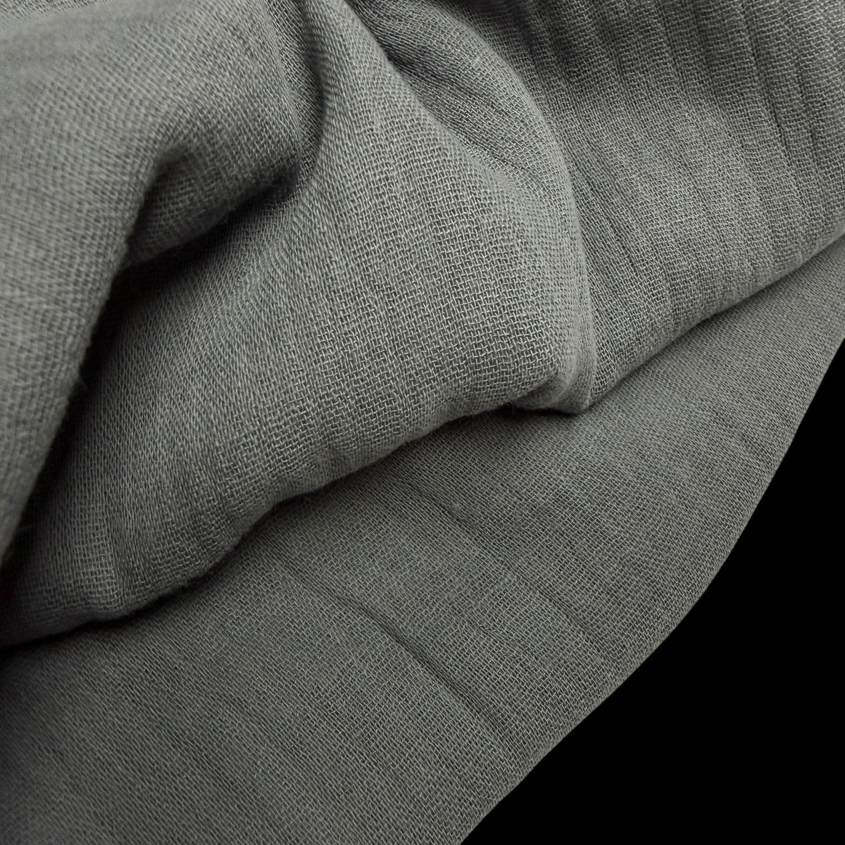 Organic Cotton Double Gauze - 120 GSM - Ash Grey (subtle blue/green undertone)