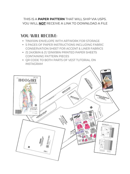 Vest - Paper Pattern - Hot Girl Quilting