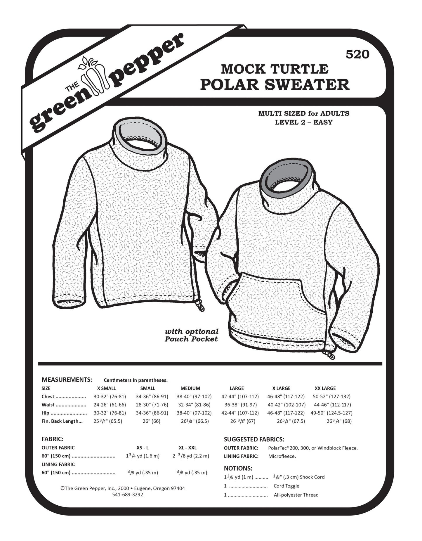 Adult’s Mock Turtle Polar Sweater PDF Pattern - 520 - The Green Pepper Patterns - Simplifi Fabric