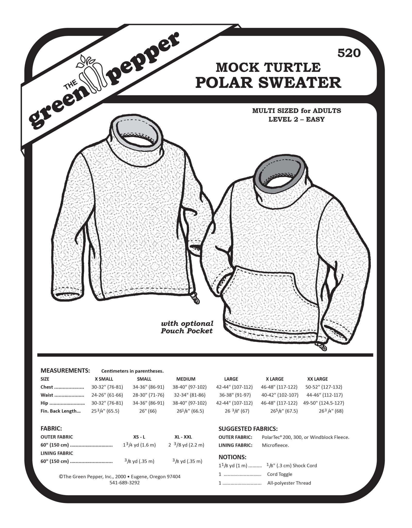 Adult’s Mock Turtle Polar Sweater PDF Pattern - 520 - The Green Pepper Patterns - Simplifi Fabric